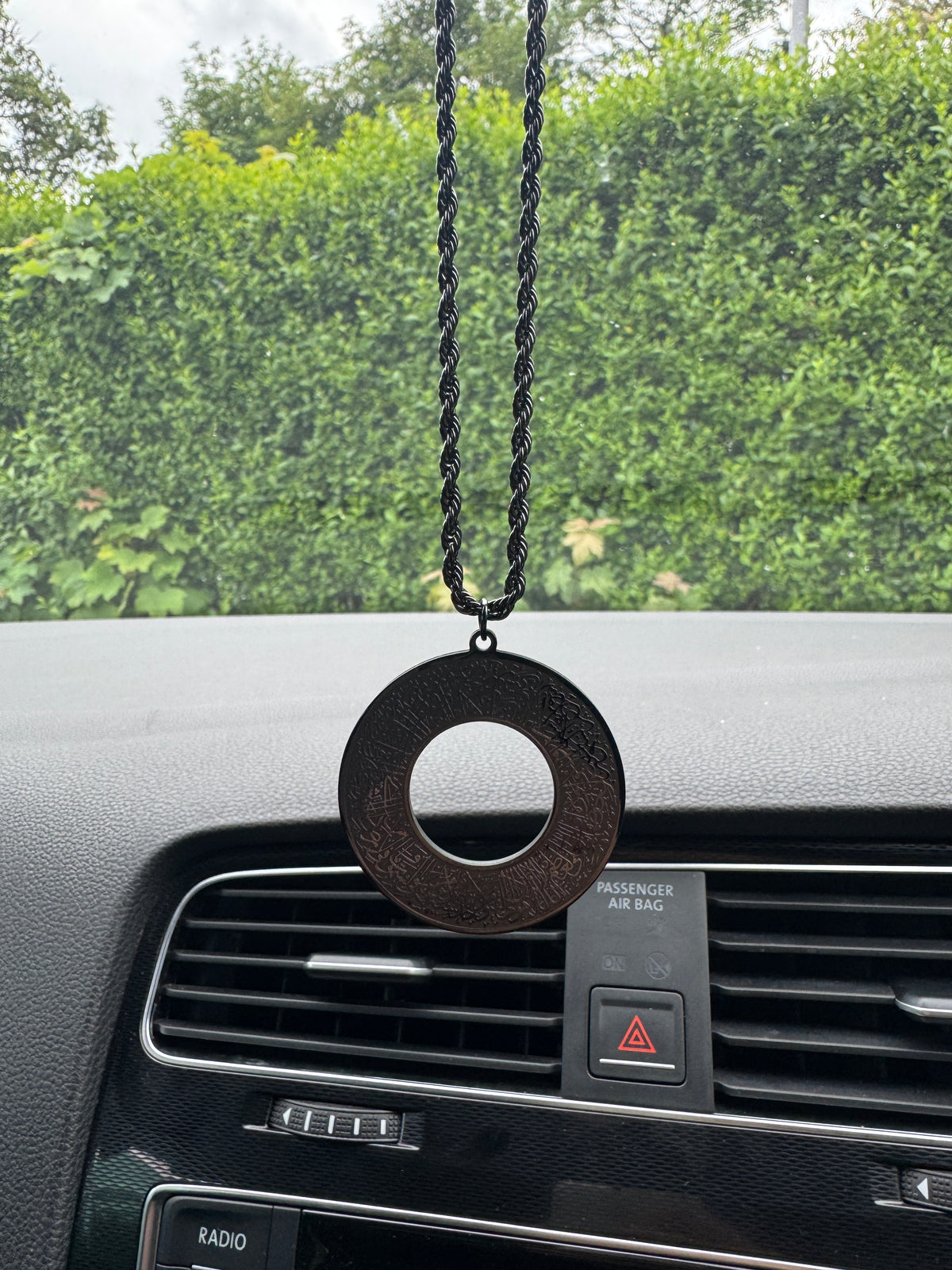 Ayat Ul Kursi Islamic Car Hanging Ornament Black Arabic Protection Dua Car Accessory Gift for Cars and New Drivers Mirror Hanging Decor Gift
