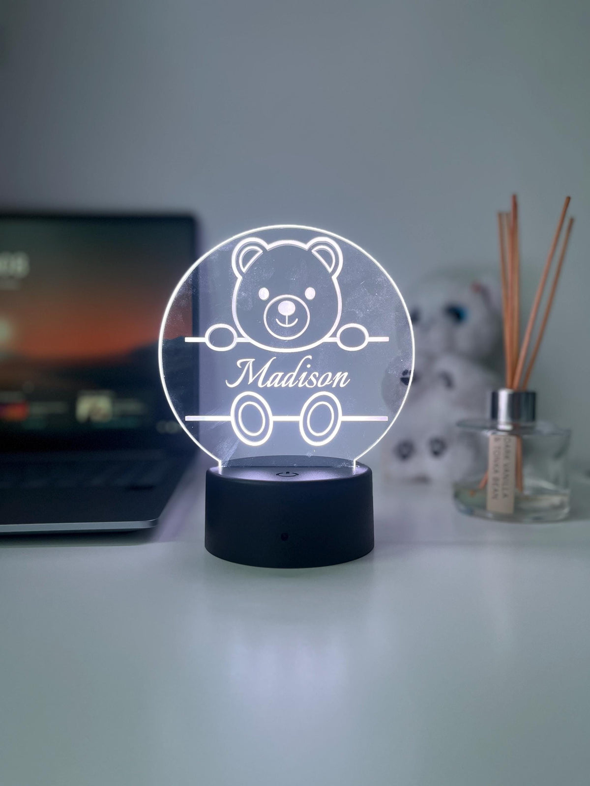 Personalised Baby Name LED Night Light | Custom Teddy Bear Lamp for Nursery & Kids Room | Newborn Gift, Baby Shower, Bedroom Decor