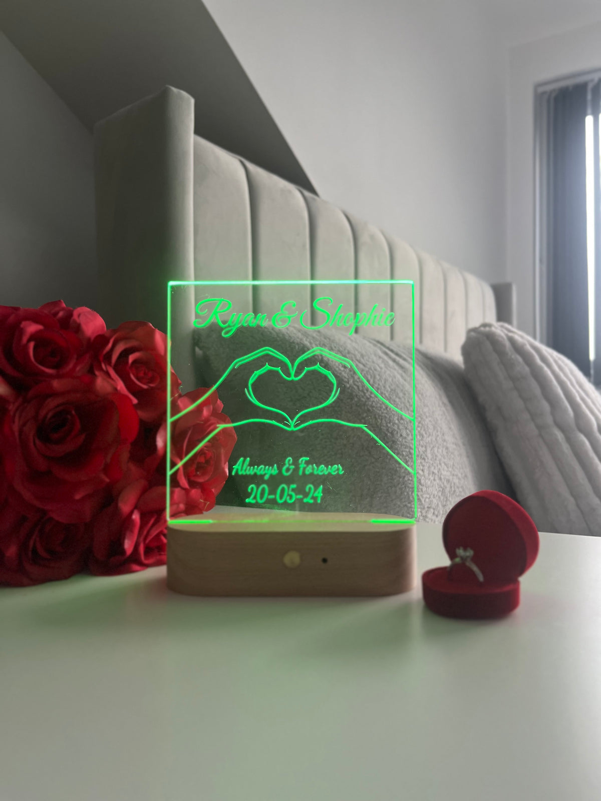 Personalized LED Acrylic Night Light, Custom Couple Name Lamp, Anniversary Gift for Him or Her, Wedding Gift, Romantic Home Decor