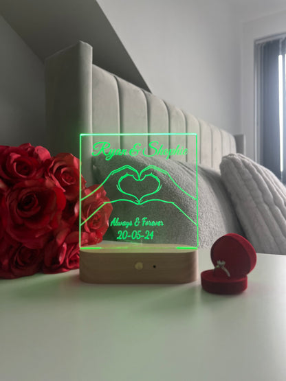 Personalized LED Acrylic Night Light, Custom Couple Name Lamp, Anniversary Gift for Him or Her, Wedding Gift, Romantic Home Decor