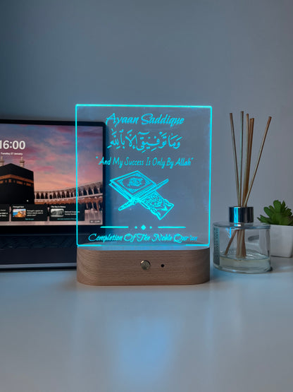 Personalised Quran completion Gift, Hifz Completion , Islamic Graduation Frame, Quran Completion lamp, Islamic Gifts, Eid Gift Him Her