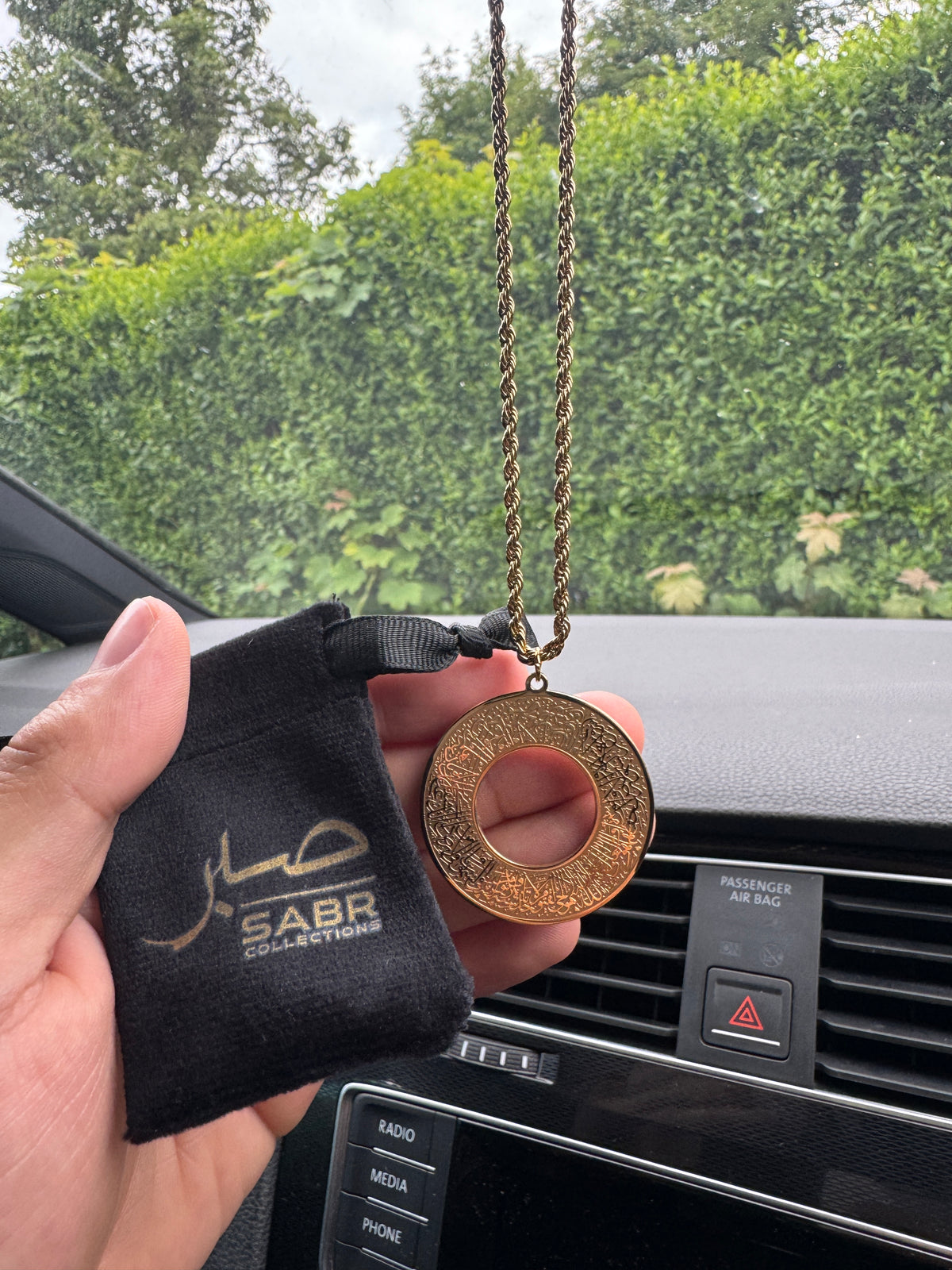 Ayat Ul Kursi Islamic Car Hanging Ornament Black Arabic Protection Dua Car Accessory Gift for Cars and New Drivers Mirror Hanging Decor Gift
