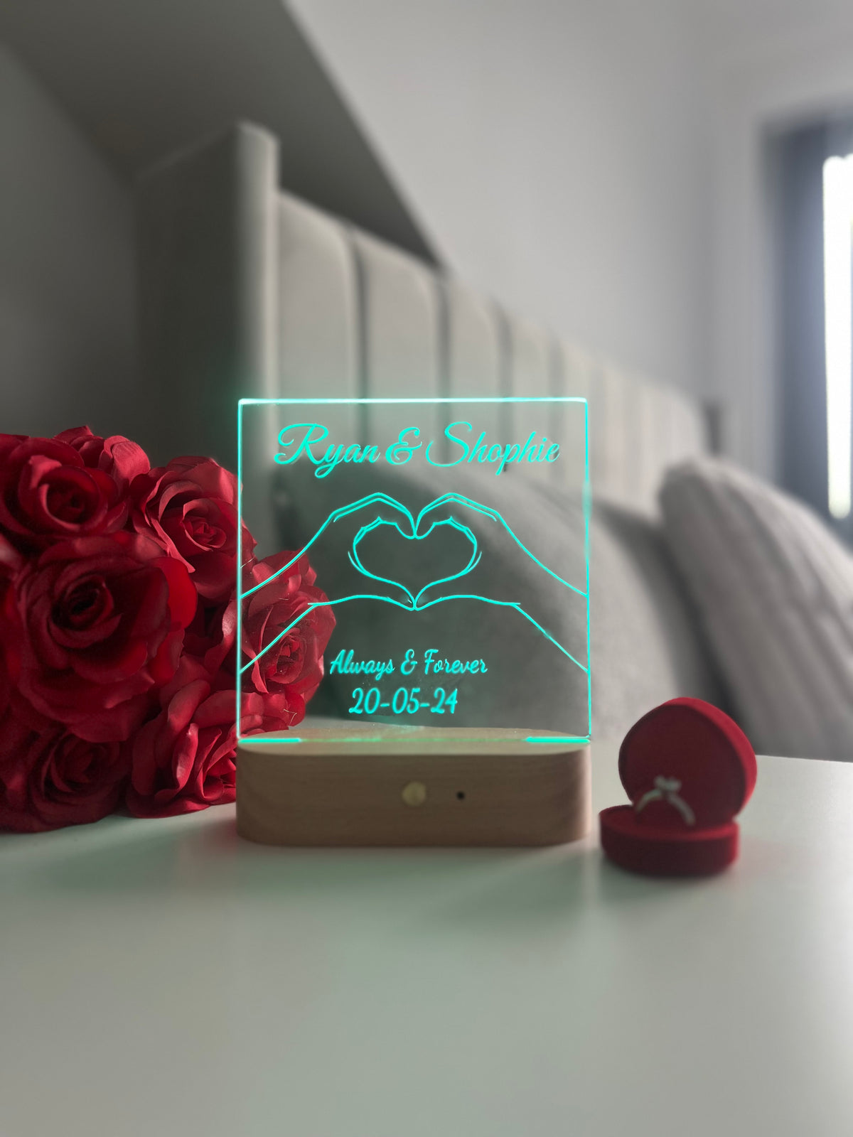 Personalized LED Acrylic Night Light, Custom Couple Name Lamp, Anniversary Gift for Him or Her, Wedding Gift, Romantic Home Decor