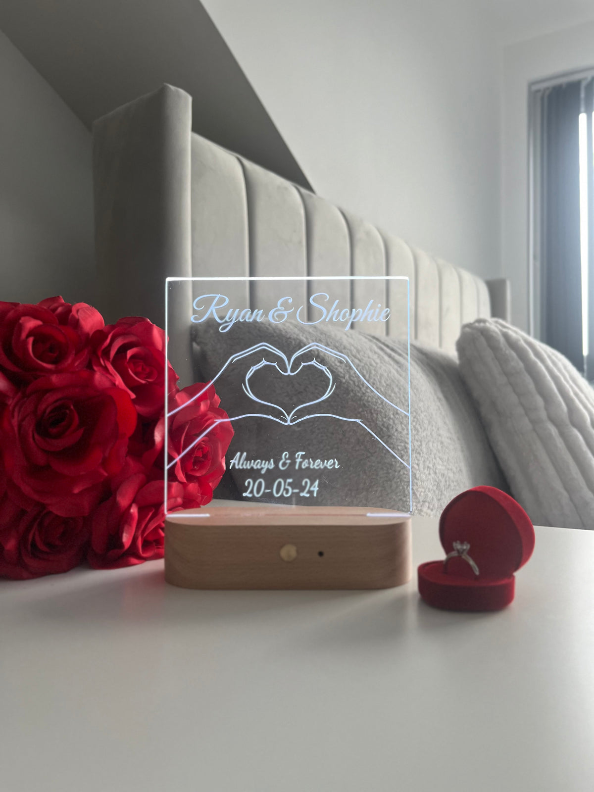 Personalized LED Acrylic Night Light, Custom Couple Name Lamp, Anniversary Gift for Him or Her, Wedding Gift, Romantic Home Decor