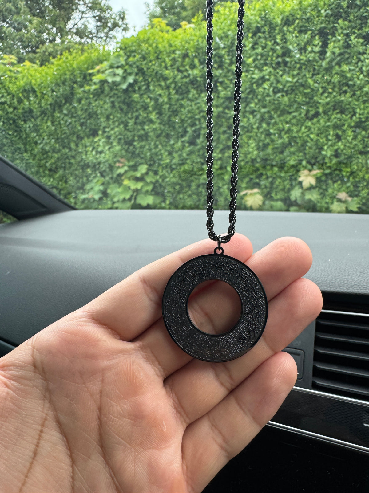 Ayat Ul Kursi Islamic Car Hanging Ornament Black Arabic Protection Dua Car Accessory Gift for Cars and New Drivers Mirror Hanging Decor Gift