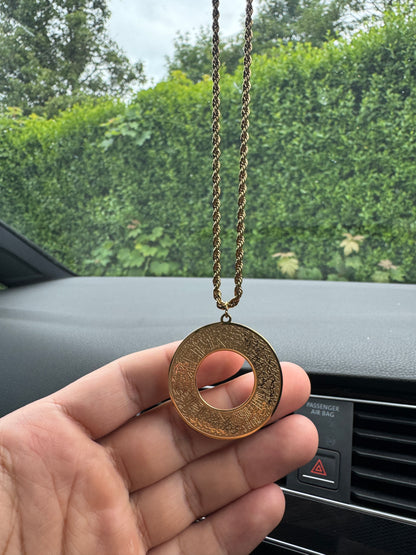Ayat Ul Kursi Islamic Car Hanging Ornament Black Arabic Protection Dua Car Accessory Gift for Cars and New Drivers Mirror Hanging Decor Gift