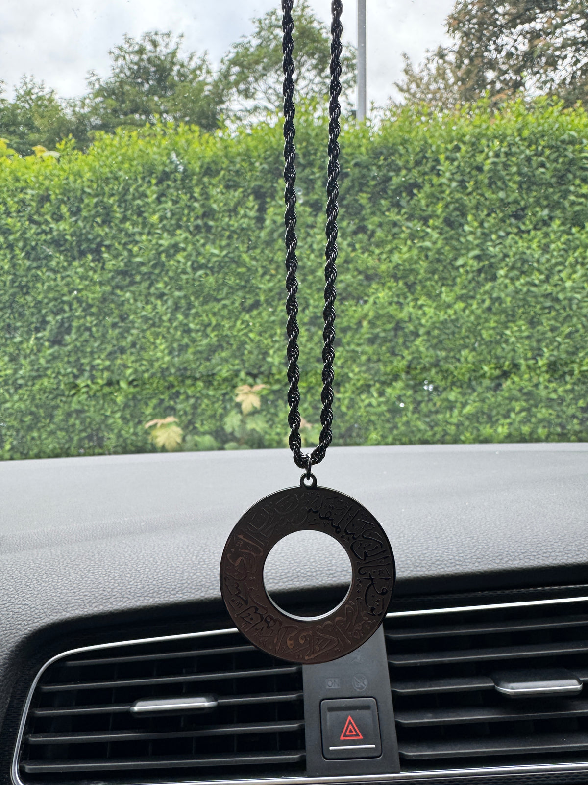 Dua Al Safar Islamic Car Keychain Hanging Ornament Black Arabic Travel Dua Protection Accessory Muslim Gift for Cars and New Drivers