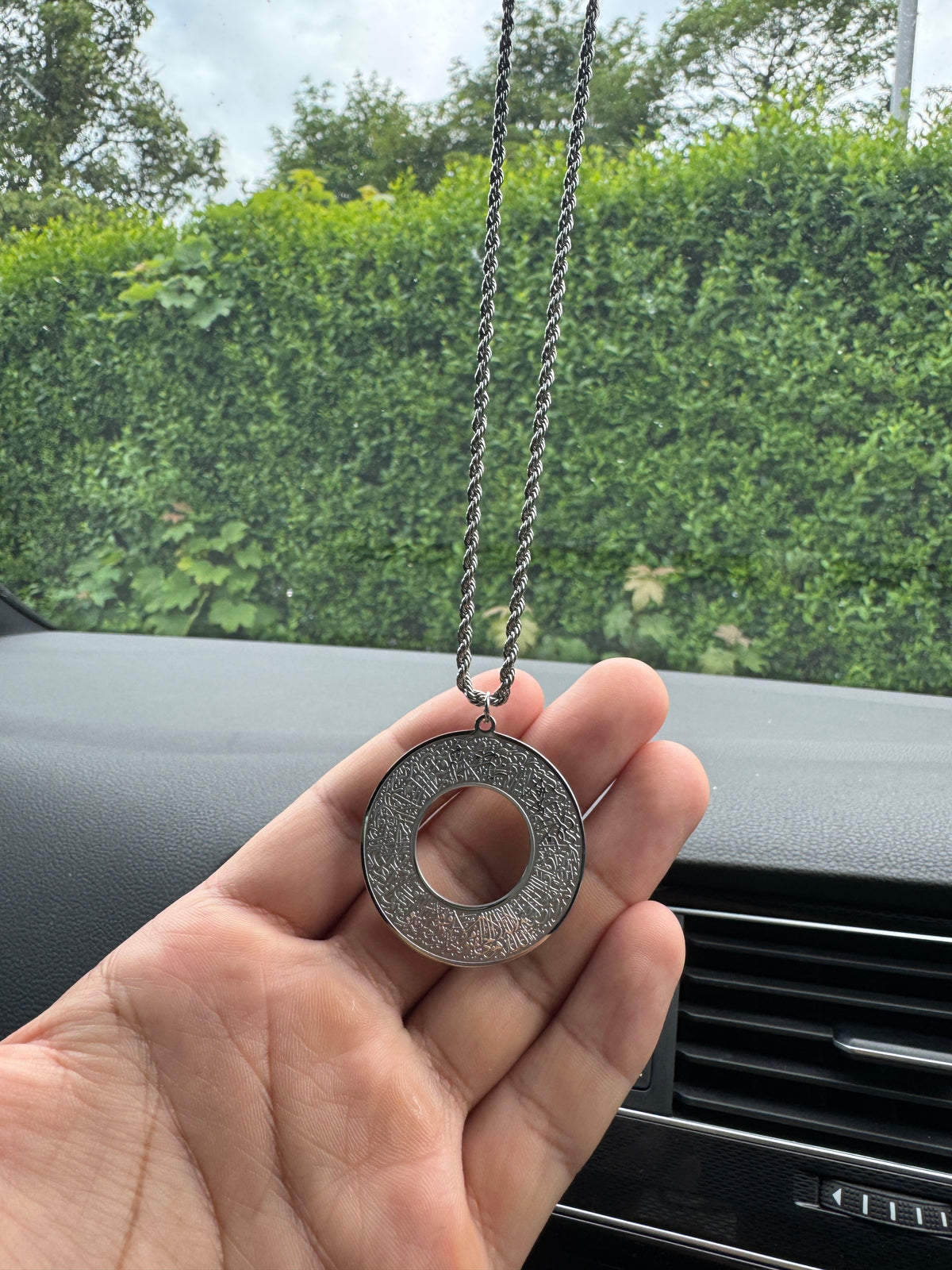 Ayat Ul Kursi Islamic Car Hanging Ornament Black Arabic Protection Dua Car Accessory Gift for Cars and New Drivers Mirror Hanging Decor Gift