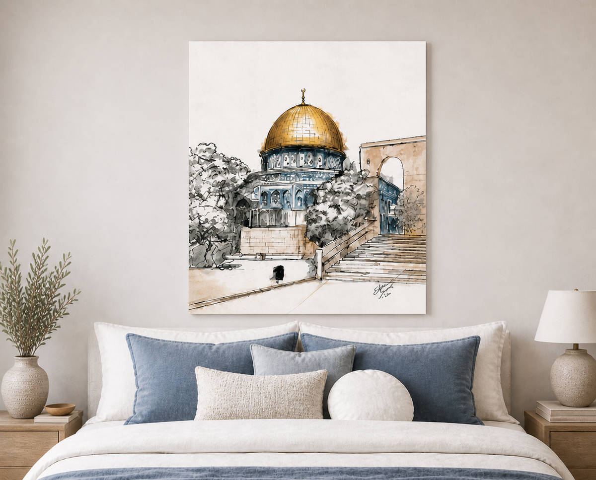 Sacred Islamic Landmarks Canvas Set – Modern Mosque Wall Art