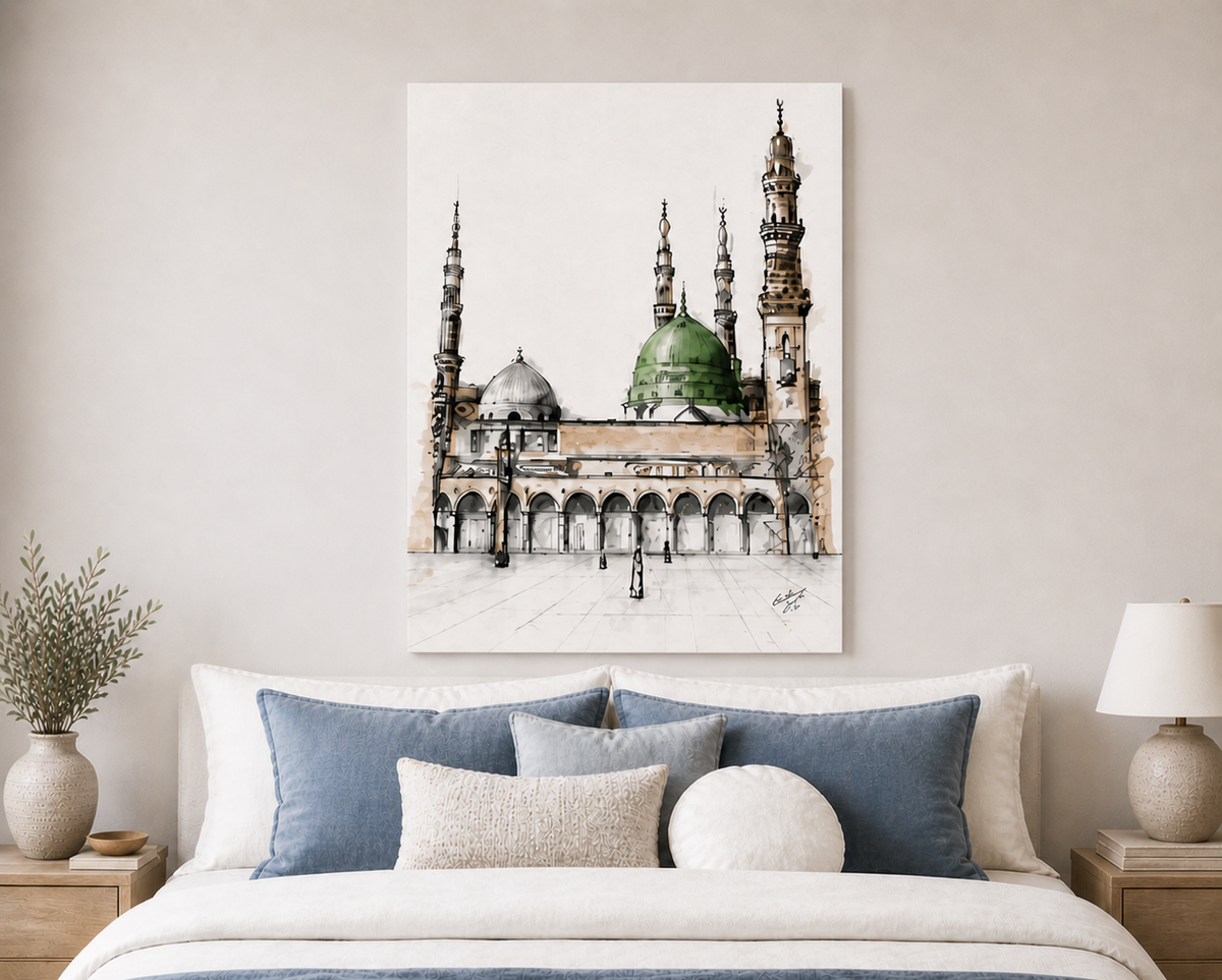 Sacred Islamic Landmarks Canvas Set – Modern Mosque Wall Art