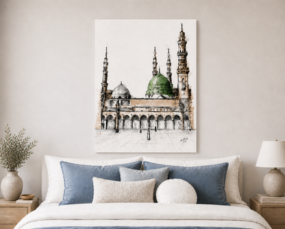 Sacred Islamic Landmarks Canvas Set – Modern Mosque Wall Art