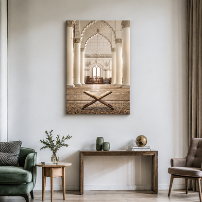 Modern Islamic Canvas Wall Art | Sabr, Dua & Mosque Interior Decor
