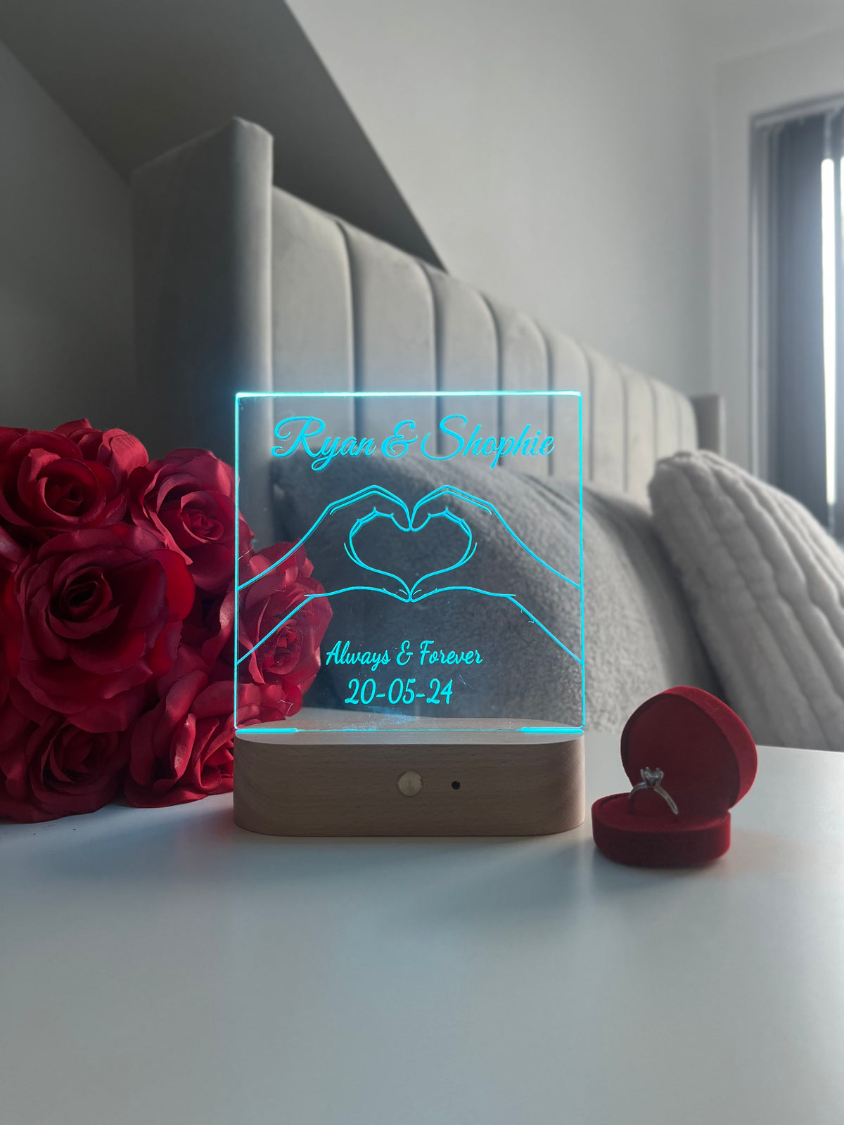 Personalized LED Acrylic Night Light, Custom Couple Name Lamp, Anniversary Gift for Him or Her, Wedding Gift, Romantic Home Decor