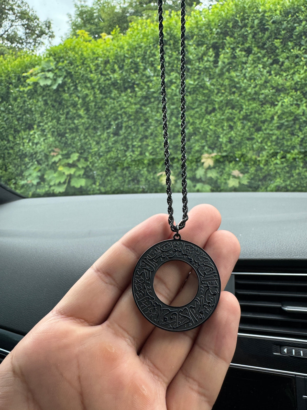 Dua Al Safar Islamic Car Keychain Hanging Ornament Black Arabic Travel Dua Protection Accessory Muslim Gift for Cars and New Drivers