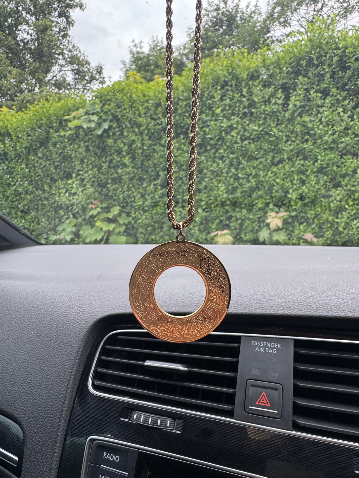 Ayat Ul Kursi Islamic Car Hanging Ornament Black Arabic Protection Dua Car Accessory Gift for Cars and New Drivers Mirror Hanging Decor Gift