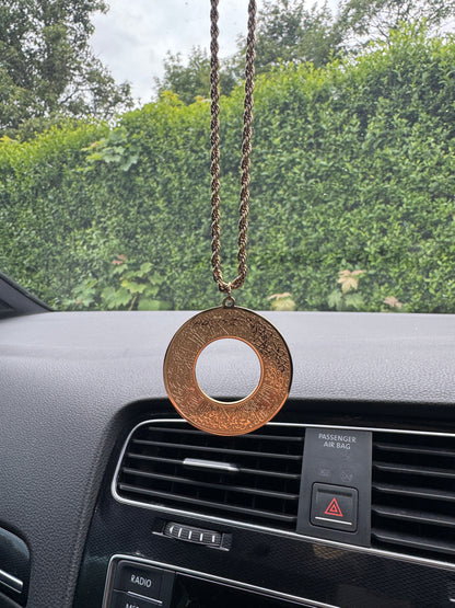 Ayat Ul Kursi Islamic Car Hanging Ornament Black Arabic Protection Dua Car Accessory Gift for Cars and New Drivers Mirror Hanging Decor Gift