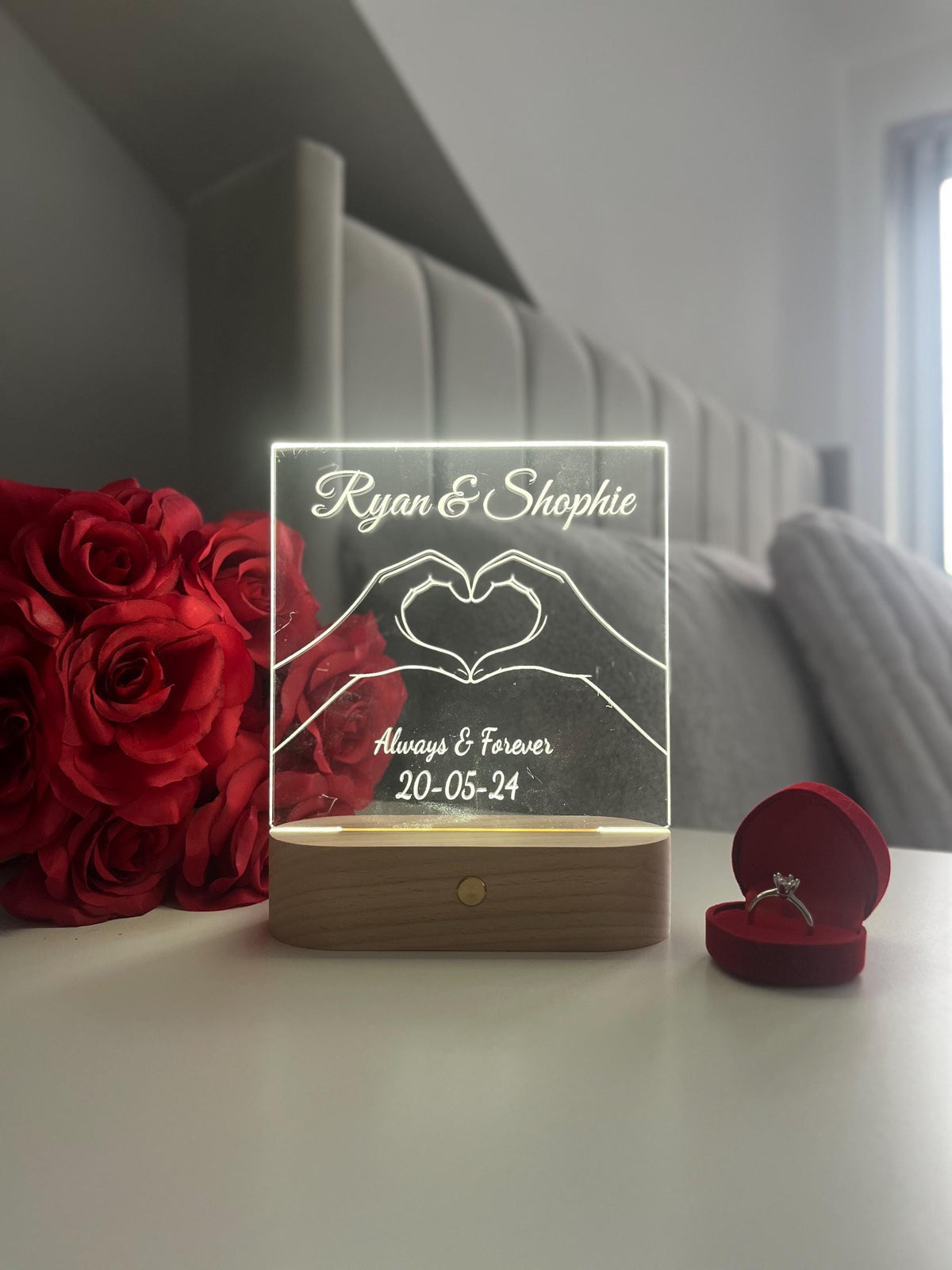 Personalized LED Acrylic Night Light, Custom Couple Name Lamp, Anniversary Gift for Him or Her, Wedding Gift, Romantic Home Decor