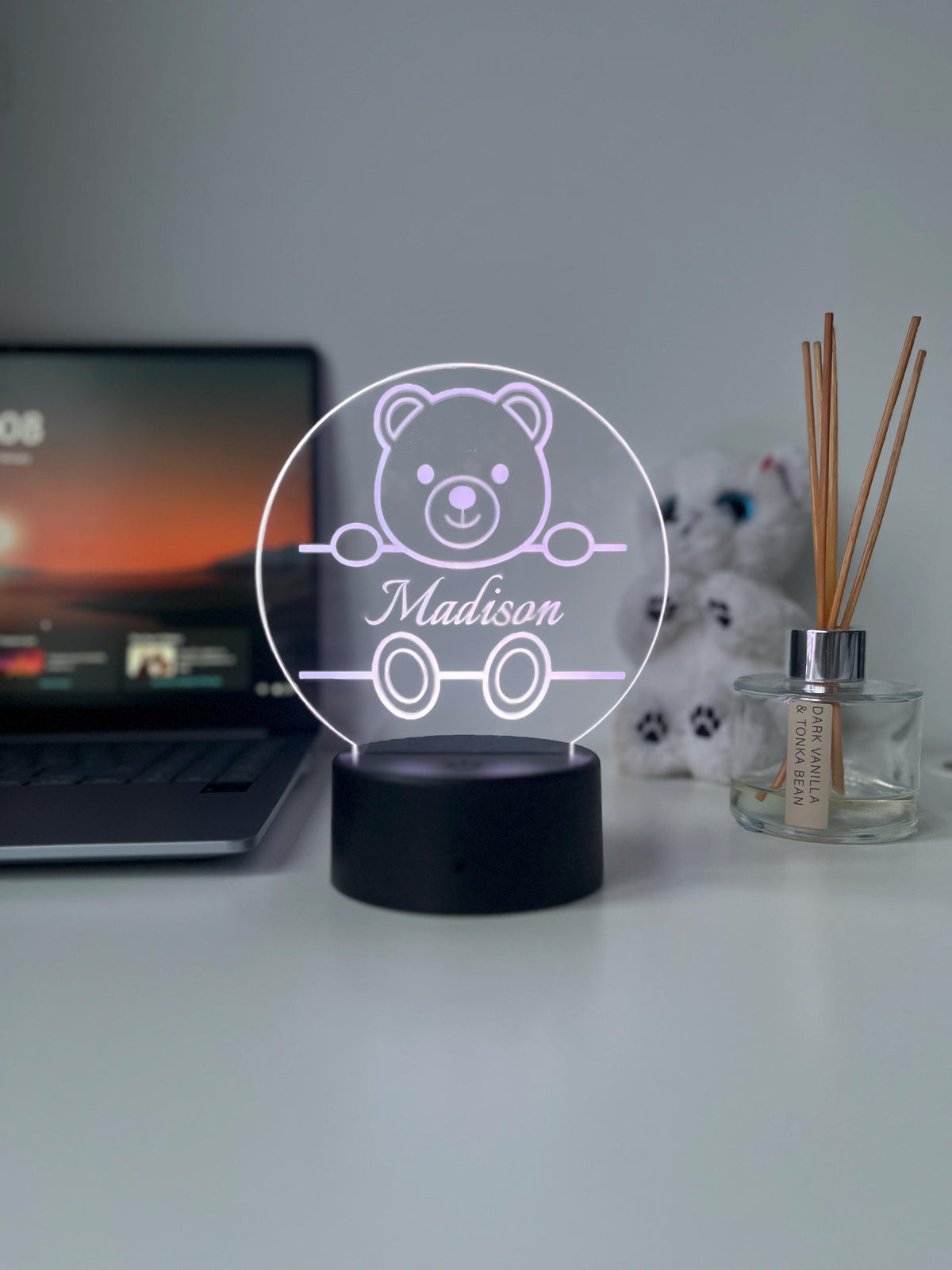 Personalised Baby Name LED Night Light | Custom Teddy Bear Lamp for Nursery & Kids Room | Newborn Gift, Baby Shower, Bedroom Decor